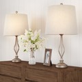Hastings Home Hastings Home Distressed Gold Table Lamps- Set of 2 879172FZR